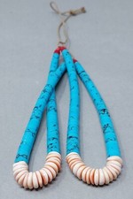 Santo Domingo, Hopi, Pueblo Turquoise JACLA Pendant Drop Earrings 5.1/2