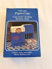 Vintage 1996 Pepsi-Cola Vending Machine Coin Sorter Bank New with box picture
