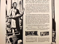 1925 Freed-Eisemann Radio Vintage Print Ad President Lincoln Speaking picture