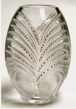 VTG Lalique Maria Claude Chamarel Vase Hand Applied Enamel Dots Signed 5
