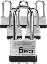 Padlocks with Same Key, 6 Pcs Laminated Keyed Padlock (1-9/16