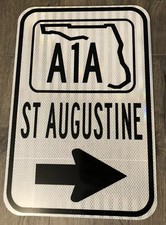 ST AUGUSTINE FLORIDA A1A road sign - DOT style - beach ocean spring break picture