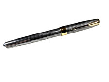 Vintage PARKER SONNET FRANCE A.11 Fountain Pen Sterling Silver With 18K Gold Nib picture