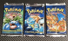 (3) Pokémon Base Set Unlimited EMPTY Booster Packs For Displays Art Complete Set picture