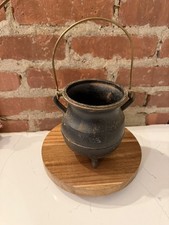 Antique Cast Iron Miniature Cauldron 3 Leg Witchcraft Altar Spell Pot picture