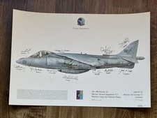 Multi-Signed AV-8B Harrier VMA-513 Flying Nightmares CO+XO 11-Signed 1995 Print picture