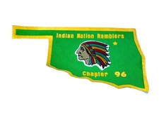 Vintage Indian Nation Ramblers Chapter 96 Green & Yellow 11”x6” Oklahoma Patch picture