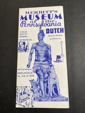 Vintage Merritts's Museum Reading PA Travel Souvenir Brochure picture