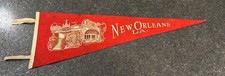 1950’s Jackson Square New Orleans Louisiana Felt Pennant Full Size Red 26