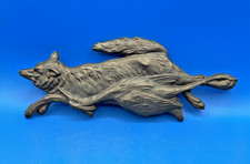 VINTAGE BRONZE FOX WITH GAME BIRD FLAT BACKED WALL HANGING, SIGNED picture
