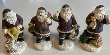 4 vintage santa claus 3” Figurines Resin From Herberger’s picture