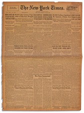 6 August 1945 Hiroshima Day New York Times Newspaper picture