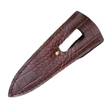 Crocodile Leather Boot Knife Sheath with Belt|Back Clip | Fixed Blade Knife Case picture