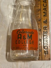 Vintage Colorado A &M College Milk Bottle ~ Colorado State University Ft Collins picture
