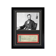 Abraham Lincoln Signed Cancelled Check Framed Display picture