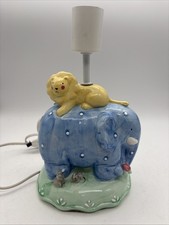 Vintage Charpente Ceramic Lamp Elephant Lion And Mice picture