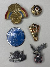 Vintage VFW Regional Campaign & Special Award Pin Lot - 6 Pieces picture