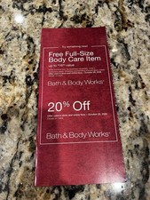 Bath & Body Works 20% off + Body Care Item Exp 10/25/2026 picture