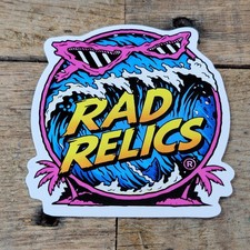 Rad Relics Logo Sticker 3”x3” Retro Wave Surf Style Vinyl Decal New picture