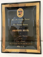 Vintage 1967 Frontier Hotel Grand Opening invitation glass plate picture
