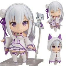 Re:Zero Emilia 751 Q Version Nendoroid Posable Anime Figure with Face Swap Toys picture