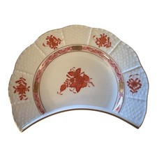 Herend - Crescent Salad Plate in the Chinese Bouquet Rust (AOG) 7 3/8 picture