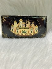 Vtg papier-mâché Russian Lacquer Mini Box ПАЛЕХ(Palekh) SIGNED Суздаль(Suzdal)  picture