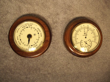 Bey-Berk Tide Wall Clock & Temp/Humidity Guage - Cherry Wood - France picture