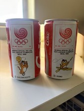 Vintage 1988 Coca Cola Cans From From Spain, Seoul Olympics 1988 picture