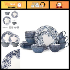 Pfaltzgraff Gabriela Blue 16-Piece Dinnerware Set, Service for 4, Durable Stonew picture
