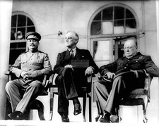 STALIN, ROOSEVELT AND CHURCHILL DURING TEHRAN CONFERENCE - 8X10 PHOTO (EP-109) picture