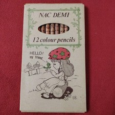 Showa retro NAC DEMI 12 color colored pencil set #1d7a39 picture