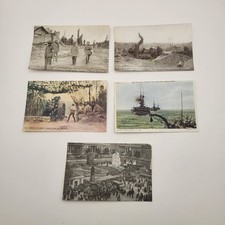 Lot Of 5 WWI Postcard YMCA Hut Fund Wounded In Flanders Bristish In Somme picture