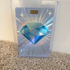 Wendy's Sonic the Hedgehog Light Blue Chaos Emerald #32 Hologram Card 2020 picture