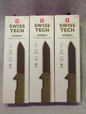 Swiss Tech Würdug Wurdig Flipper Pocket Knife - Aus-8, Ceramic Bearing, Micarta picture