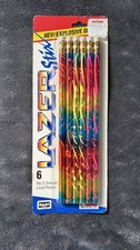 Roseart Vintage 1989 Pencils Lazer Stix Neon Colors 6 Pack No. 2 NEW  picture
