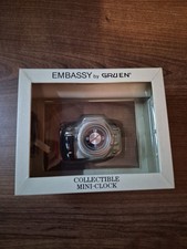 Embassy by Gruen Collectible  Mini Clock Quartz Japan Will need a new battery.  picture