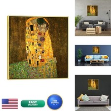 Wieco Art Framed Art Kiss By Gustav Klimt Famous Oil Paintings Reproductions picture