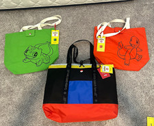 Pokémon x Target Tote Bag Lot of 3 Bulbasaur Green, Charmander Orange and Black picture