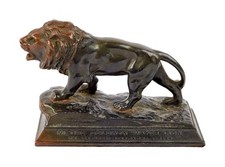 Vintage MGM Studios Leo The Lion Bronze Paperweight AC Rehberger Co. picture