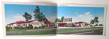 VTG 1940s FAYETTEVILLE NC PANORAMIC BIFOLD Advertising Postcard McINNIS MOTEL picture
