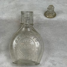 Antique The Marion Graduated Feeding Bottle Clear Glass Screw Stopper Vtg 6 Inch picture
