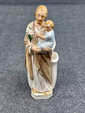 Vintage 1960s St Joseph w/Child Jesus Ceramic Figure Planter 8.5