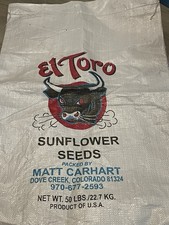 Vintage El Toro Sunflower Seed Sack Extra Large Bag Bull Logo picture
