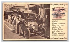 LOUISIANA, WELSH COUPLE IN MIAMI AT TUNG OIL HEADQUARTERS ON A WAGER 1926 picture