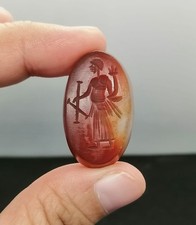 Old  Roman Intaglio Agate  Ancient  Stone Wonderful Seal Stamp picture