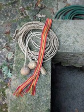 Antique/Vtg Braided Rawhide Lariat Riata Ranch Lasso Rope & Bolas Authentic 🤠 picture