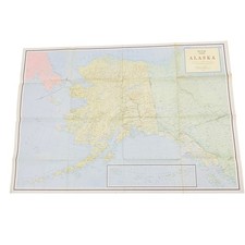 Rand Mcnally Cosmopolitan Series Large Map ALASKA Vtg Poster Large XL 48