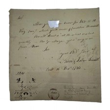 1784 Revolutionary War HW ALS Gen. Samuel Smith Baltimore To John Fitzerald w/WM picture