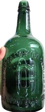 Antique Congress Empire Spring Saratoga New York Emerald Green Applied T Bottle picture